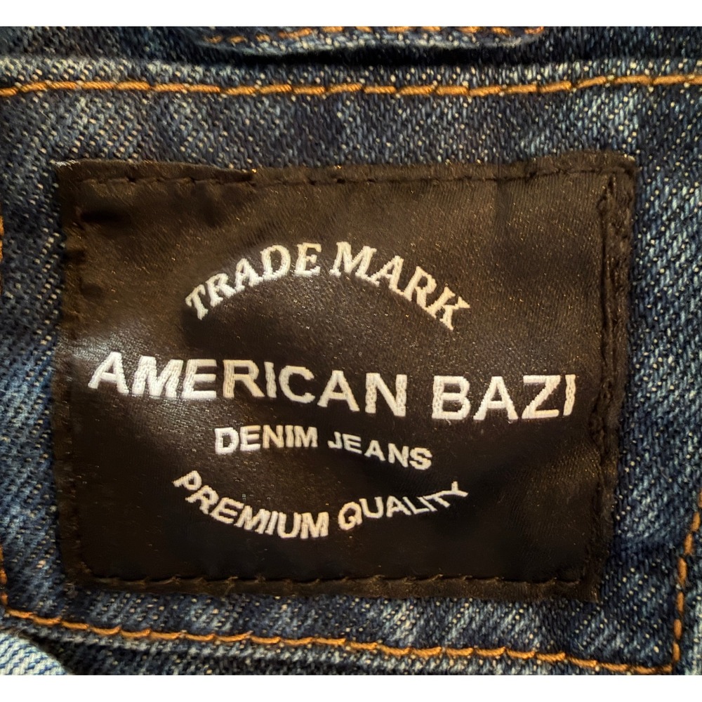 American Bazi Womens Distressed Denim Jacket Medium Wash Longline RJK-3712SI M - Picture 3 of 6